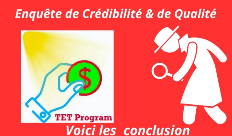 Enquête de qualité TETProgram